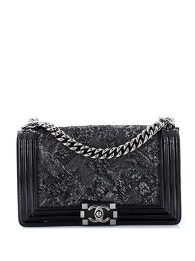 Chanel Boy Flap Bag Sequin With Patent #327307C43B